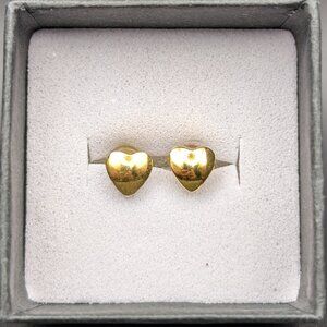.72" Gold over Sterling Silver Heart Stud Earrings
